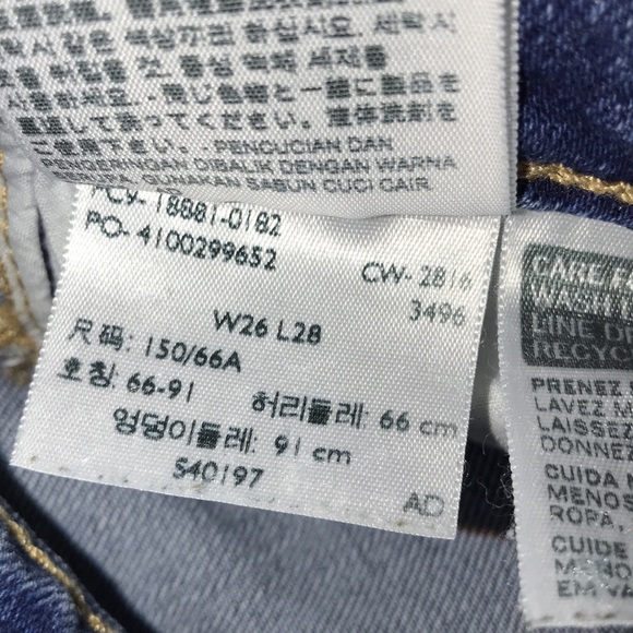 Levi’s Distressed 711 Skinny Jeans Mid-Rise Medium Blue Wash Denim - Picture 15 of 15